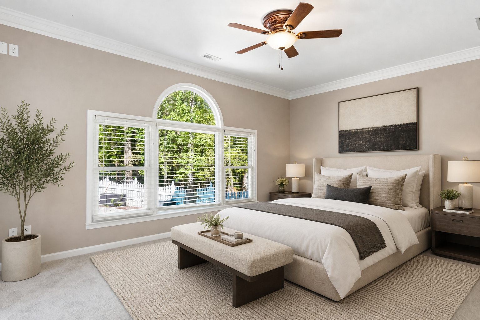 Modern-staged primary bedroom concept